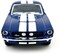 1967 Ford Shelby Mustang GT500 Blue 1:38 Scale 5 Inch Die Cast Model Toy Race Car w/Pullback Action